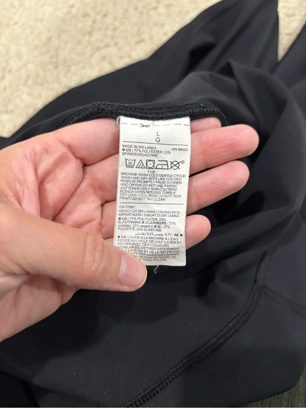 Old Navy Black High-Waist Powersoft Leggings Athleisure Activewear Size Large